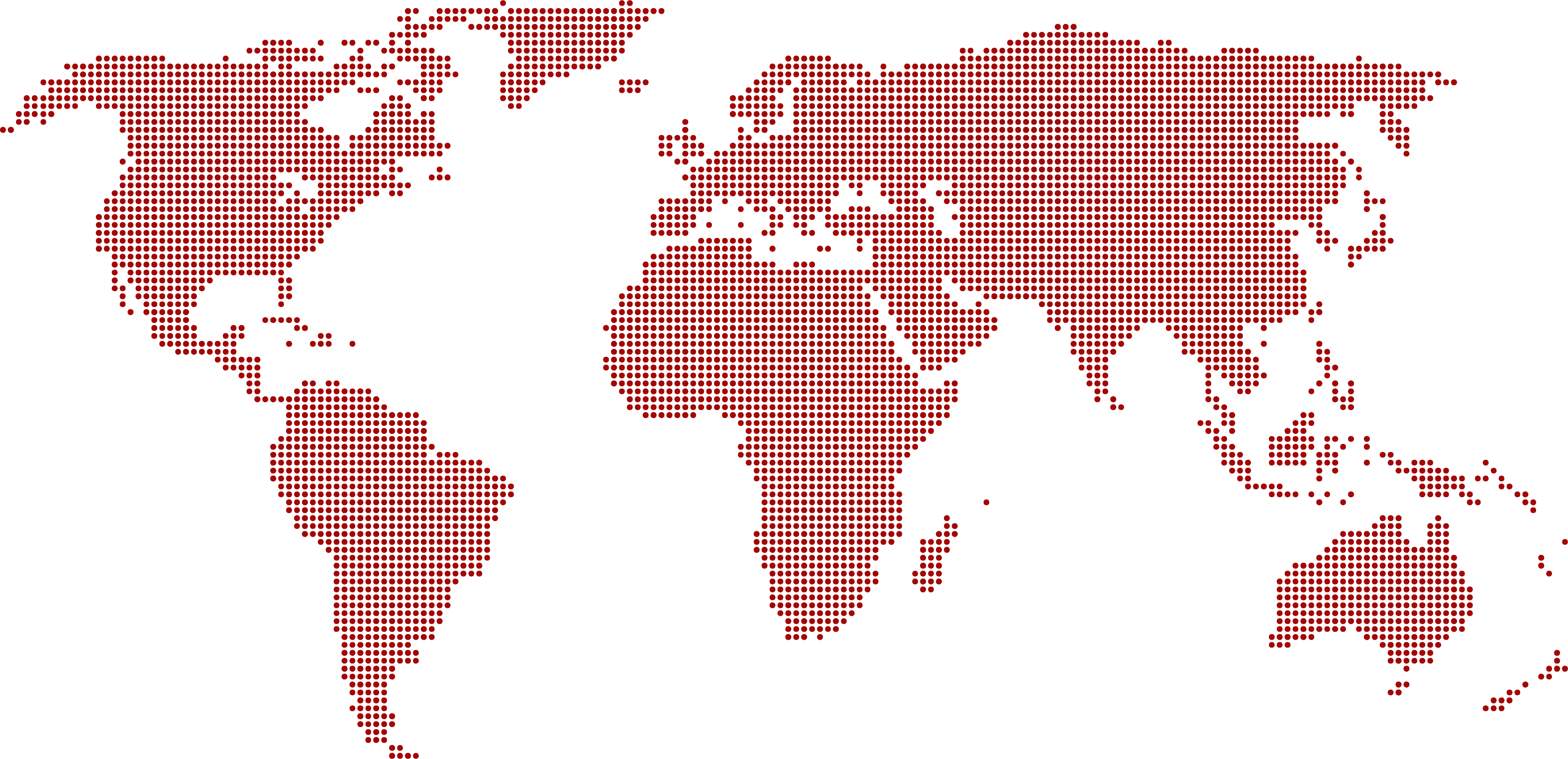 world map made with red dots